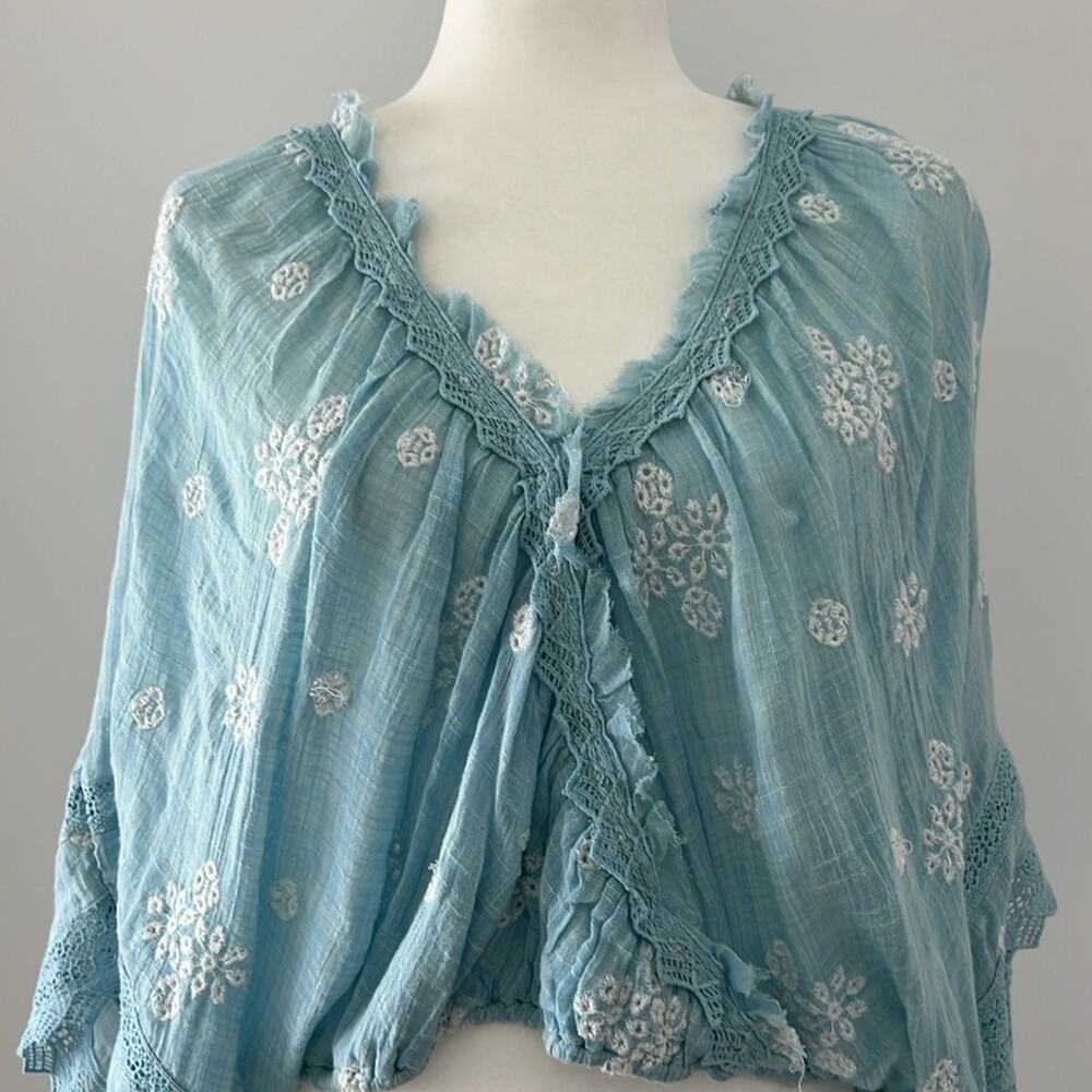 Free People Blue Floral Top - Picture 2 of 8